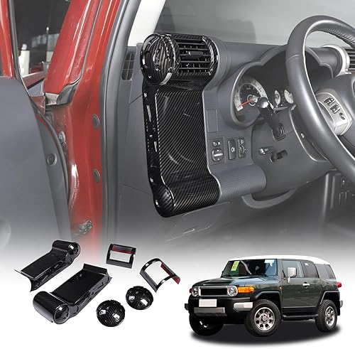 LLKUANG Panel decorativo de marco de salida de aire lateral de tablero de automóvil ABS para Toyota FJ Cruiser (XJ10) 2007-2022, kit de ventilación