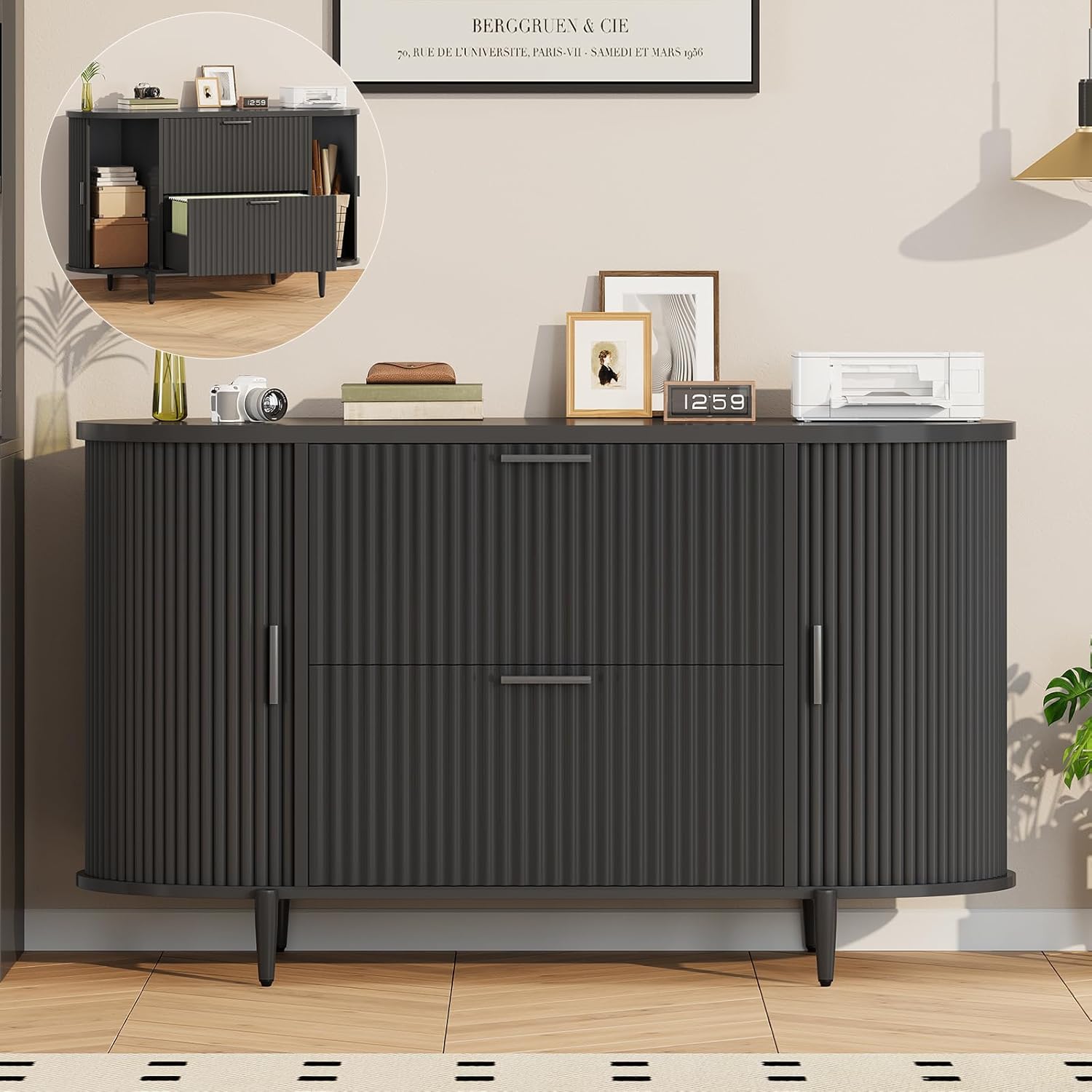 SEDETA 39 4 Filing Cabinet for Home Office 2 Drawer File Cabinet fit Legal Letter A4 Size Modern