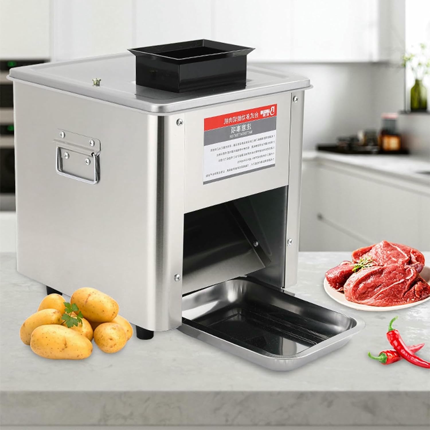 850w Commercial Electric Meat Slicer, Vegetable Slicer, 2.5mm-20mm Meat Slicer, Food Slicer,5.0mm