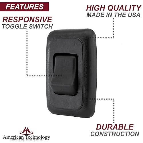 Miniatura 3 de American Technology Components Interruptor de encendido y apagado SPST individual con bisel, 12 voltios, para RV, remolque, cámper (negro)