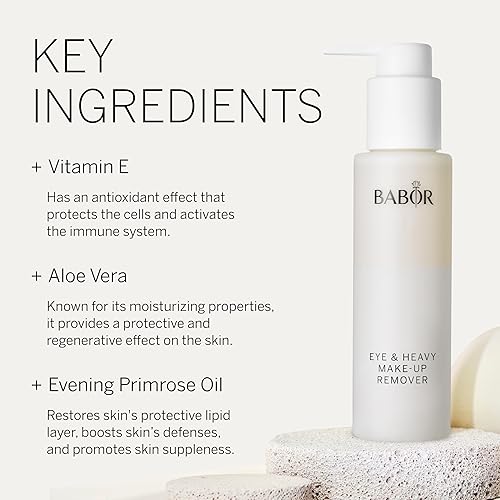 Miniatura 4 de BABOR Removedor de maquillaje de ojos con vitamina B y base de aloe vera adecuado para lentes de contacto extensiones de pestañas y máscara