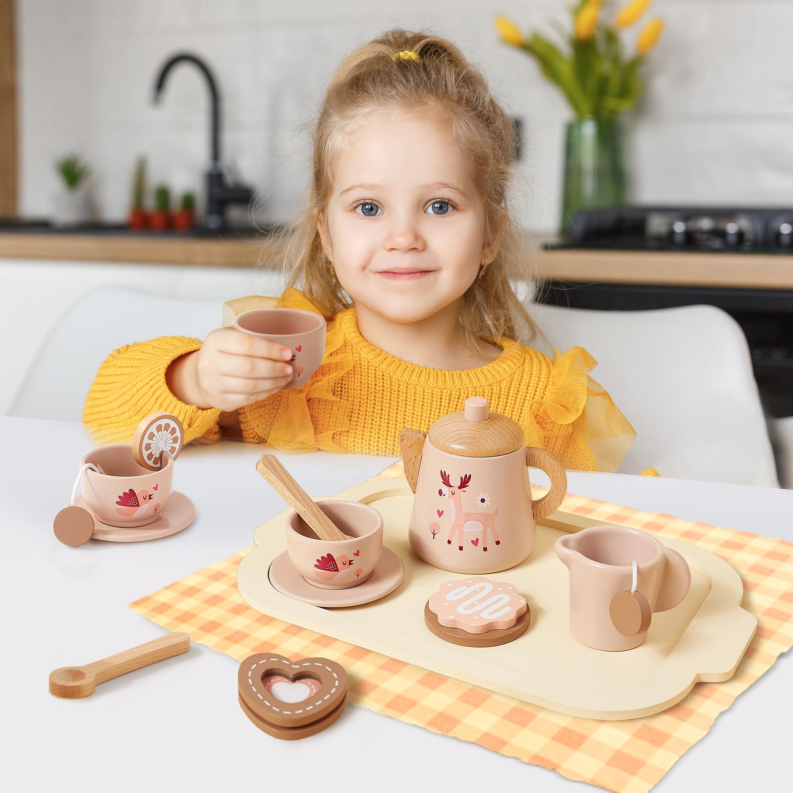 Toddler Tea Set Atoylink Wooden Tea Set For Toddlers Tea Party Set
