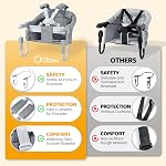 Orzbow Hook On High Chair, Portable Table Highchair Seat for Babies & Toddlers 6-36 Months, Collapsible Clip On Counter High Chair with Carry Bag for Travel, Home and Restaurant, Easy Clean, Gray