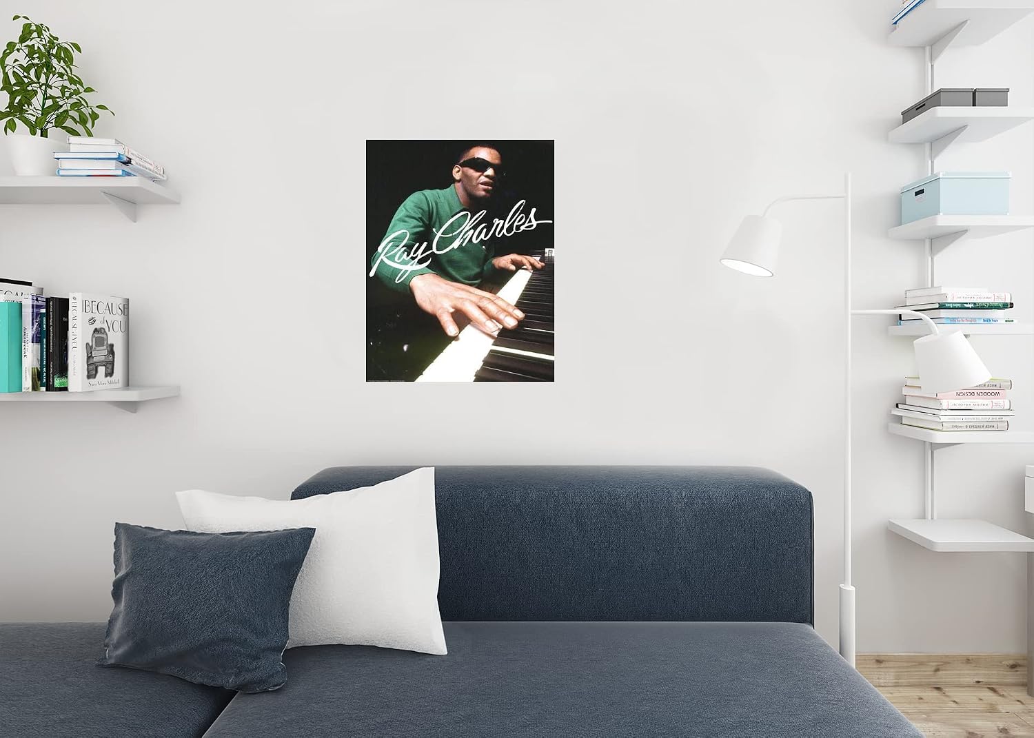 Ray Charles Signature Piano Jazz Music Photo Cool Wall Art Print Poster 24x36