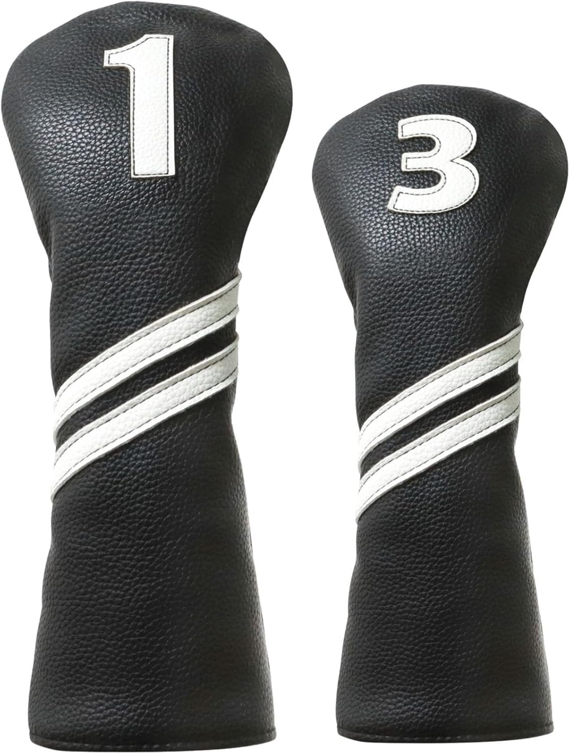 Golf Head Covers for Driver and 3 Wood - PU Leather Golf Headcovers Fits Standard 460cc Driver and Fairway Woods Head Golf Club