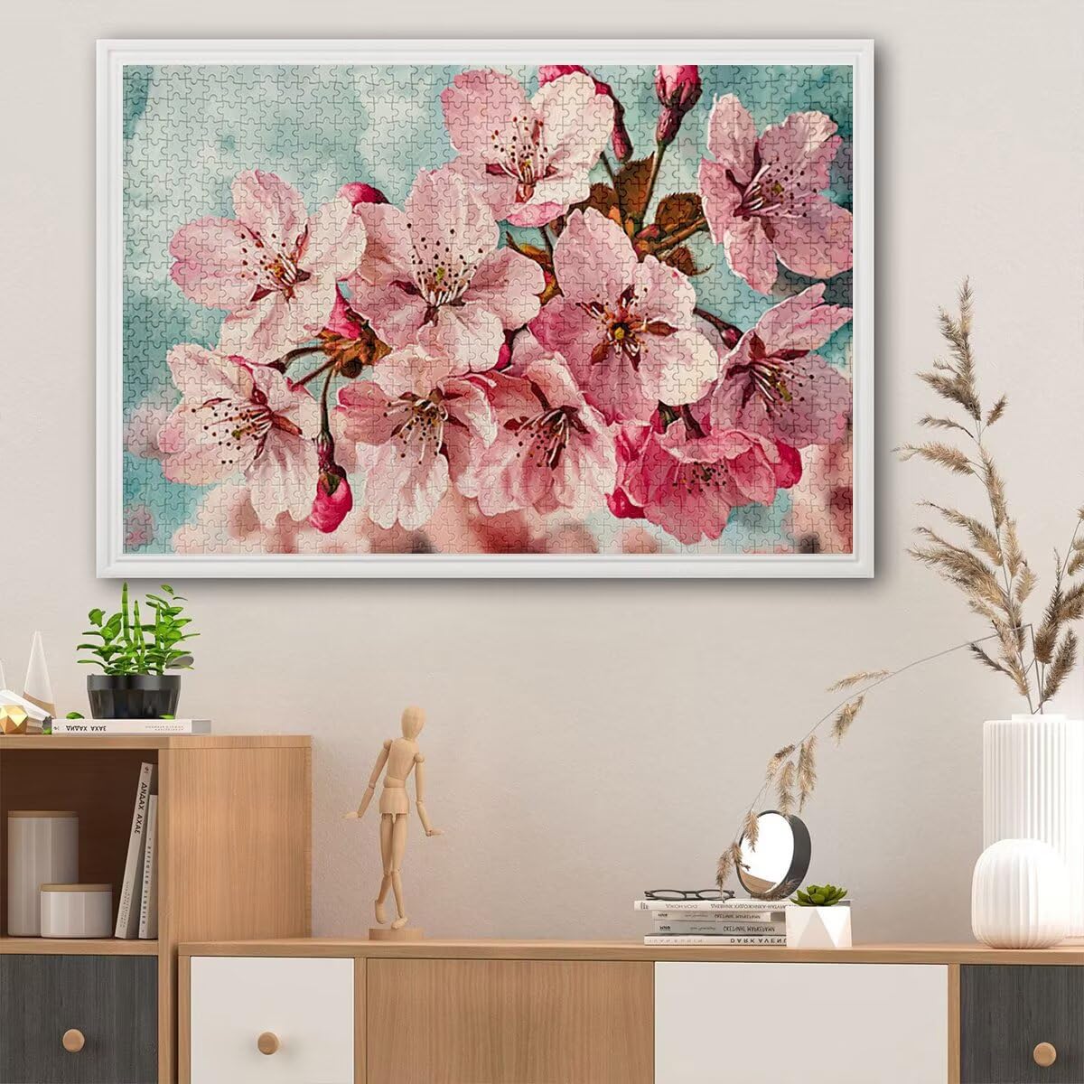 Puzzle 4000 elementów, kwiaty, wiśnie, 4000 elementów, drewniane puzzle dla dorosłych, trudna łamigłówka, gra logiczna dla całej rodziny, drewniane puzzle do dekoracji salonu, prezenty, W-10