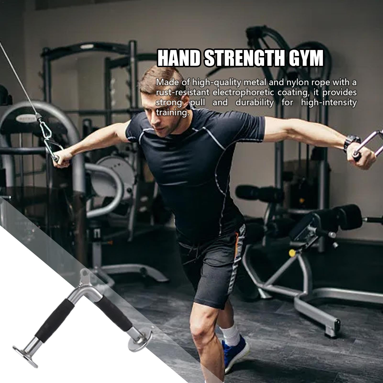 Accesorio para máquina de cable, accesorios de metal inoxidables para cables de gimnasio, accesorios de máquina de pesas de agarre seguro, accesorios multifuncionales antideslizantes para máquina de