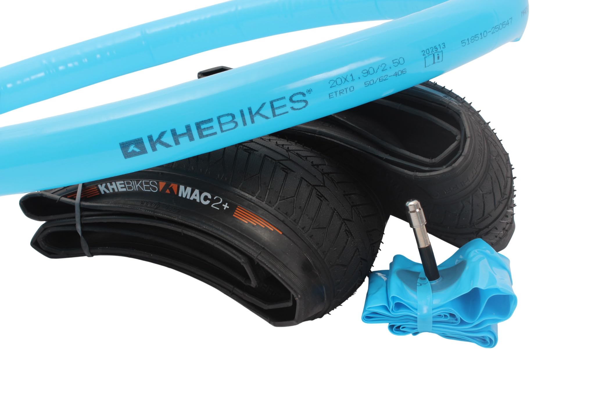 KHE MAC2+ BMX Reifen Set 20 Zoll – 1,42 kg Ersparnis – 2X Faltreifen 2,30 – 2X TPU Schlauch – Kevlar – Street & Park Performance