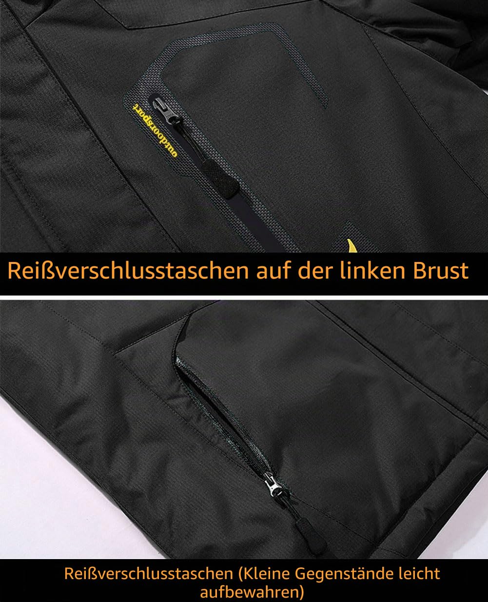 EKLENTSON Herren Winterjacke Wasserdicht Skijacke Winddicht Gefütterte Wanderjacke Outdoor Schnee Jacke mit 4 Taschen