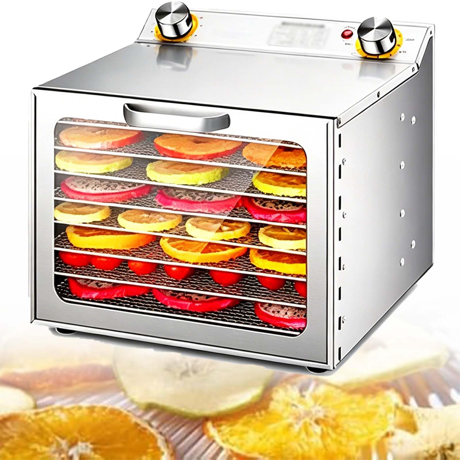 Secadora Doméstica Y Comercial De 400 W/800 W - 6/8/12/18 Capas, Deshidratador De Alimentos, Temporizador De 0 A 12 H, Temperatura De 35 A 90 ℃, Para Secar Frutas, Verduras(8 Trays)