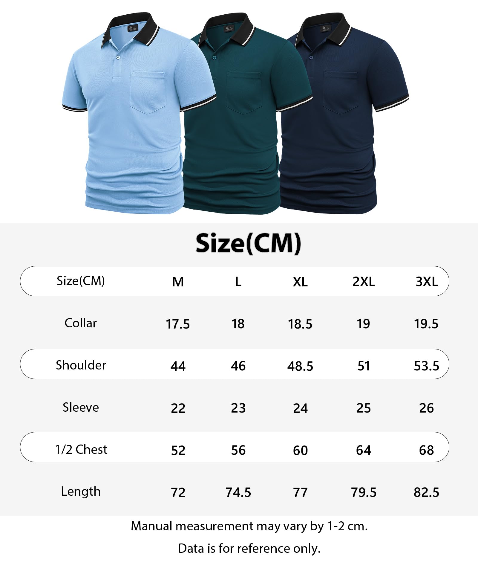 SwissWell Lote 3 Polo Hombre Manga Corta Golf Camisa Verano Deportivos