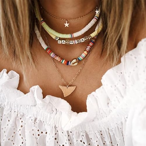 Miniatura 4 de FASHEWELRY 10 hebras planas redondas de arcilla polimérica de 0.236 pulgadas (0.236 in) hechas a mano, cuentas espaciadoras de disco, cuentas