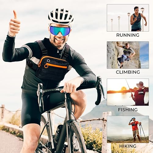 Miniatura 2 de MJNUONE Mochila de pecho para hombre al aire libre, impermeable, táctica, con correa reflectante, bolsa Molle para correr, senderismo, escalada,