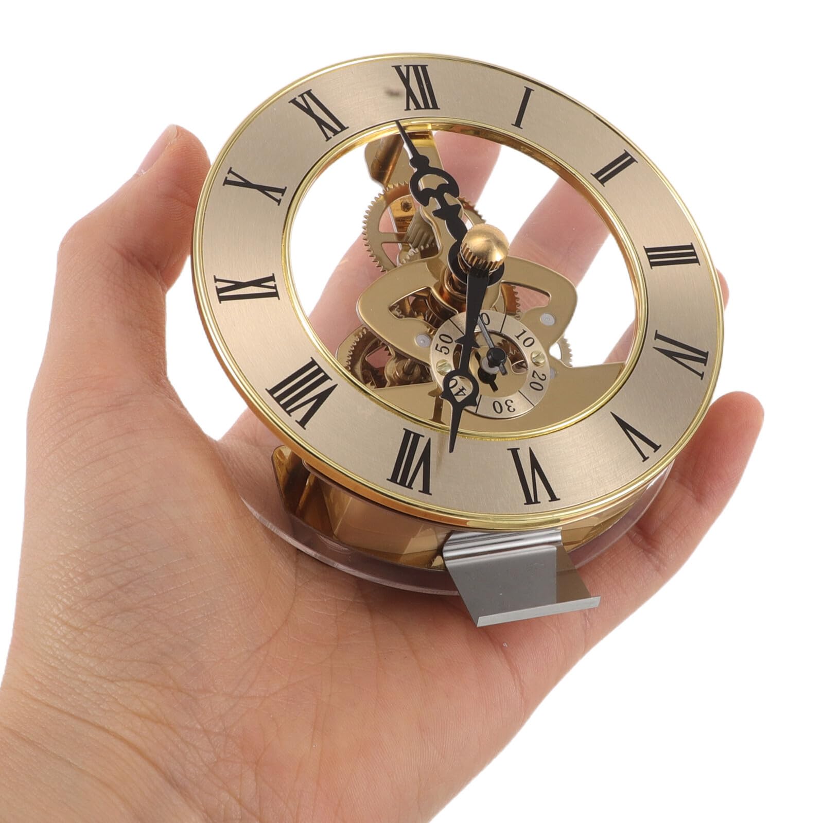 PRETYZOOM Goldenes Skelett Uhrwerk 95cm mit Römischen Ziffern Quarz Uhreinsatz für Tisch und Wanduhren Metallrahmen Uhrwerk Ersatzteil zum Basteln und Heimdekoration