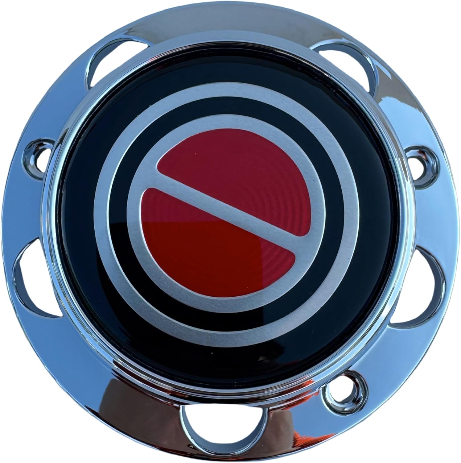1980-1996 F150 Bronco Van Chrome Wheel Hub Center Caps RED Center 4 PCS