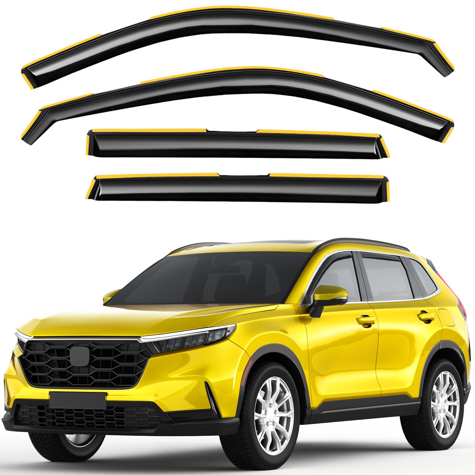 in-Channel Window Rain Guards Fit for Honda CR-V CRV 2023 2024 2025 C-RV Extra Durable Window Deflectors Vent Visors Shades Exterior Car Accessories- 4 pcs