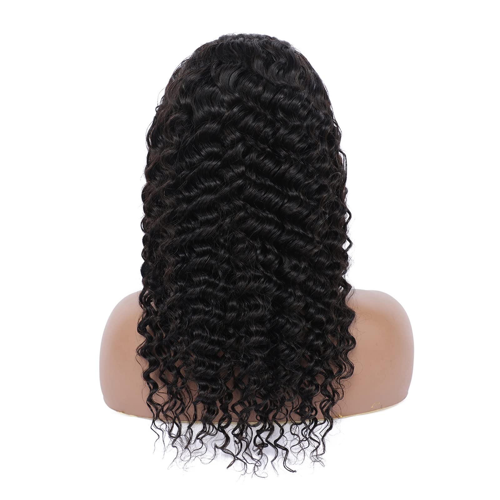 Frauen Perücken 10-30 Zoll langes glattes lockiges Haar Spitzenkopfbedeckung 13 * 4CM transparentes Netz plus Bandage kann die Echthaar-Perückenkopfbedeckung schweben lassen Haarperücke (Color : Curl