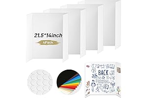 4 Pcs Small Trifold Mini Poster Board (21.5 x 14 inches)