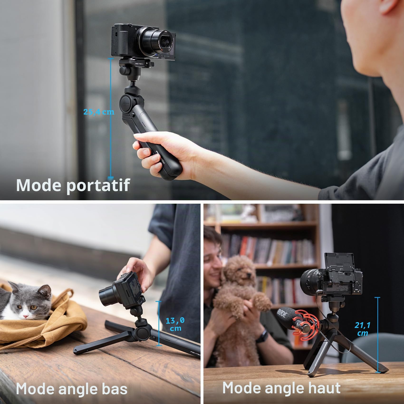 PGYTECH MANTISPOD 2.0 Mini Caméra trépied avec télécommande Bluetooth, Trépied Flexible pour Vlogs, Léger et Compact pour Sony Alpha 7 III/Alpha 7 IV/Alpha 6400/Canon EOS M50 Mark II