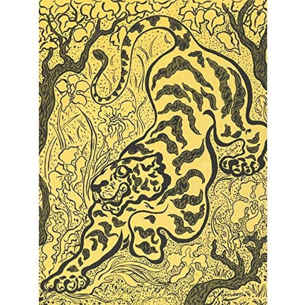 Artery8 Ranson Tiger In The Jungle Art Print Canvas Premium Wall Decor Poster Mural