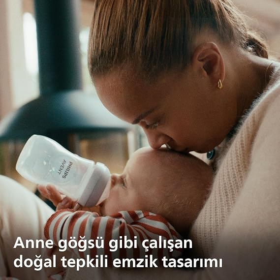 Philips Avent Natural Reactive Bottle, 330 ml, 3 Month+, Non-Leaking Pacifier, Colic and Gas Preventive, BPA Free, SCY906/01