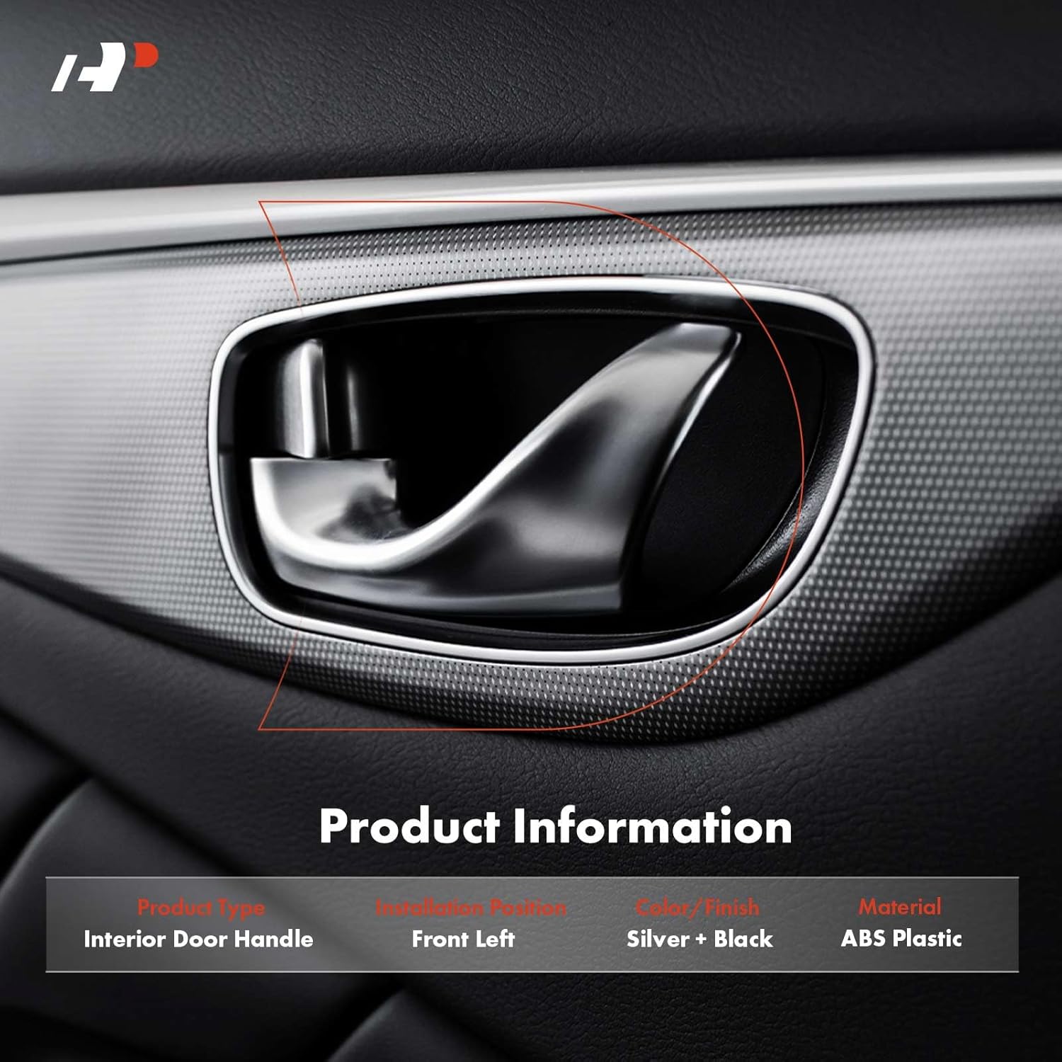 A-Premium Front Left Driver Side Interior Door Handle Compatible with Hyundai Accent 2018 2019 2020 2021 2022, Silver Lever