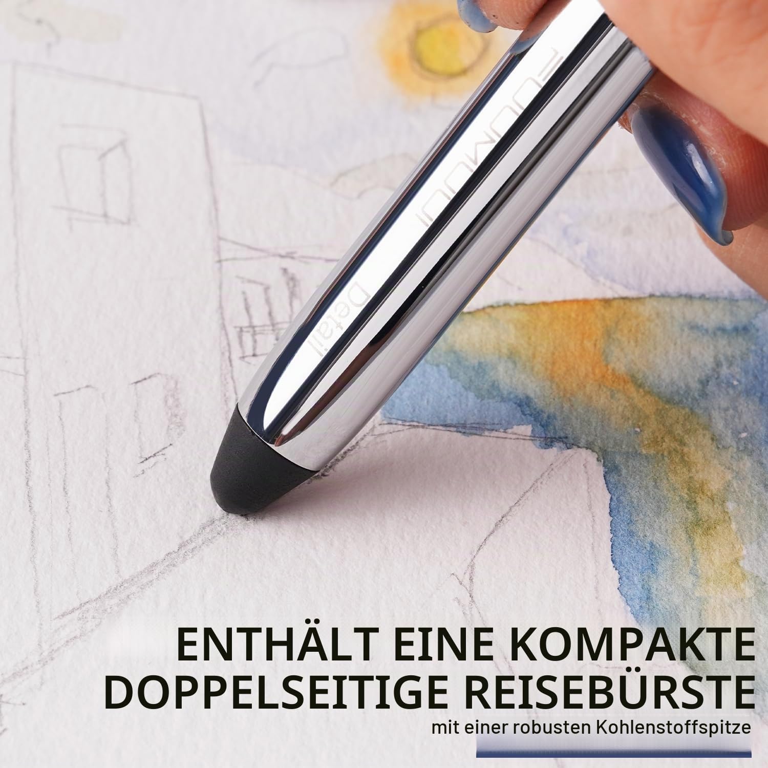 Reise Aquarellpalette mit 24 Näpfchen, Tragbare Leere Wasserfarbenpalette | Mit Reisepinsel, Faltbar, Kompakt und Ohne Farben, Die Praktische Aquarellkasten für Reisen, Plein-Air-Malerei und Unterwegs