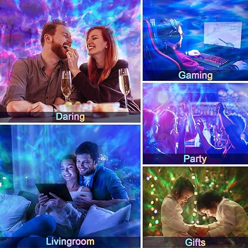 Miniatura 5 de Proyector de galaxia, 20 modos de iluminación, proyector de luz Galaxy para dormitorio, altavoz Bluetooth de alta fidelidad, luces de galaxia para