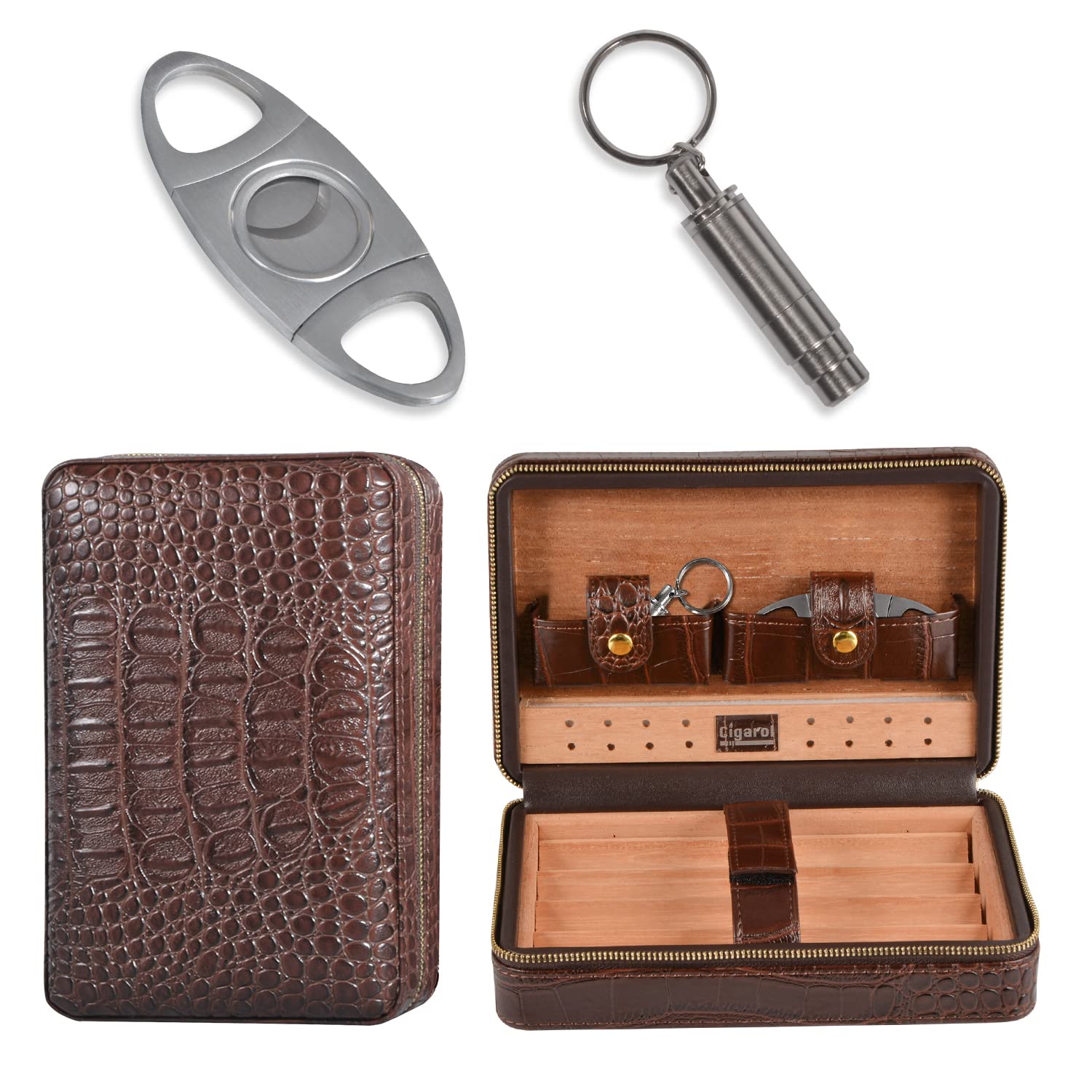 Buy Volenx Cigarette Case Travel Cigar Case,Leather Cigar Humidor