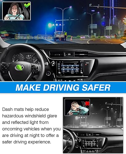 Miniatura 7 de Cartist Cubierta para salpicadero compatible con Toyota Corolla 2014 2015 2016 2017 2018 Accesorios Cubierta de tablero Alfombrilla antideslizante