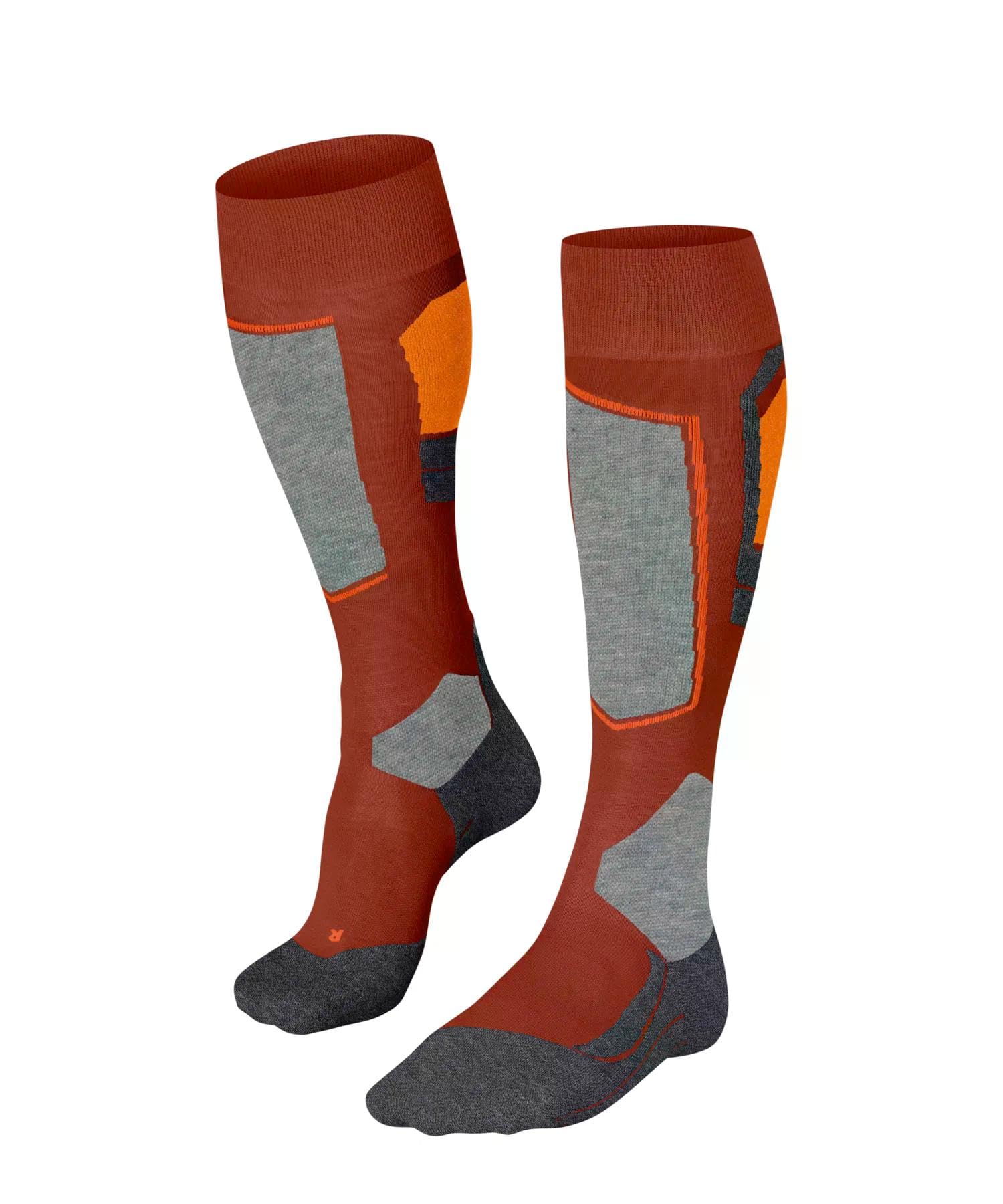 FALKE SK4 Advanced M Kh lana filo funzionale caldi sottili 1 paio, Calzini da sci Uomo, Rosso Chilly 8821, 39-41