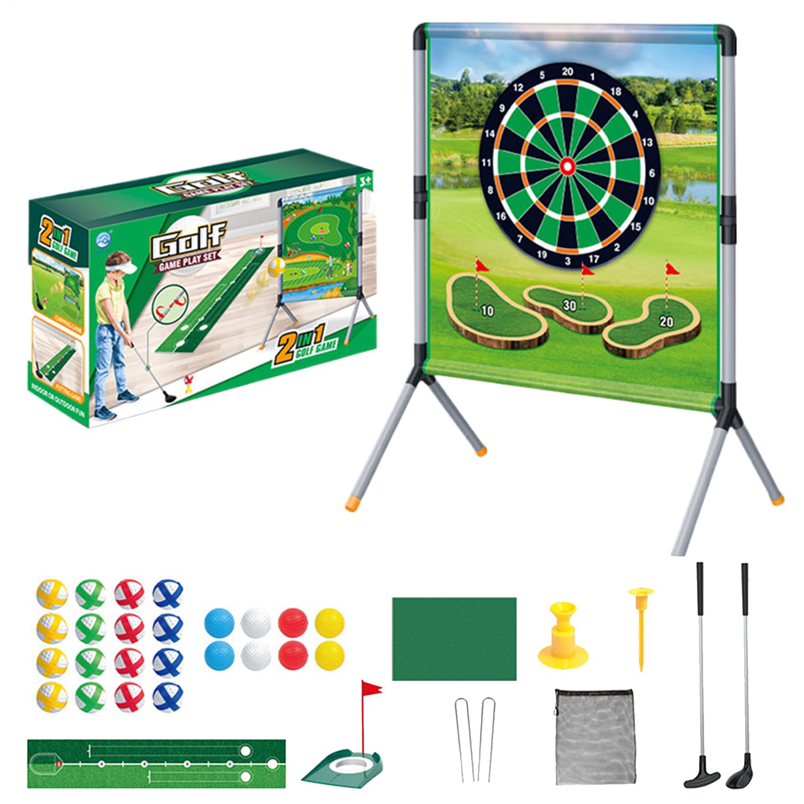 Gioco Di Avvicinamento Golf, Stuoia di Colpo Golf Gioco di Lancio, Accessori Sportivi con Palle, Tees E Putting Mat per, Feste E All'aperto