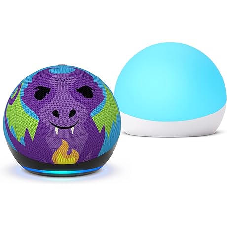 Echo Light for Kids: Echo Dot (5th Gen) Kids Dragon with Echo Glow