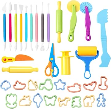 Playdough Tools, Tools Set, 36-Piece Playdough Tool Set for Creative Modeling, Durable PP Material, Educational Arts and Crafts Kit