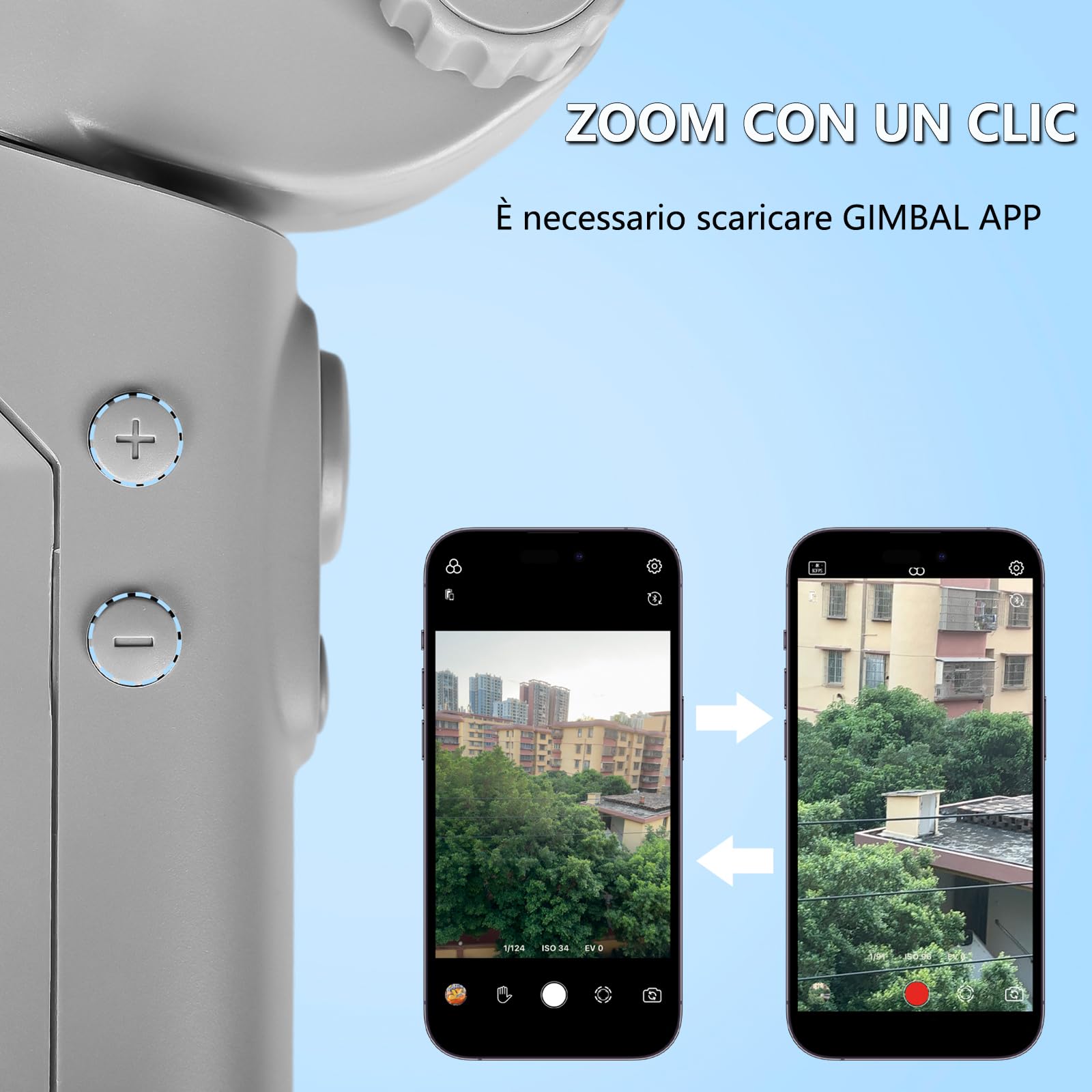 Stabilizzatore per smartphone, stabilizzatore a 3 assi per telefono, compatibile con iPhone e Android, monitoraggio AI, portatile e pieghevole, per Youtube, TikTok, Vlog, Live Stream