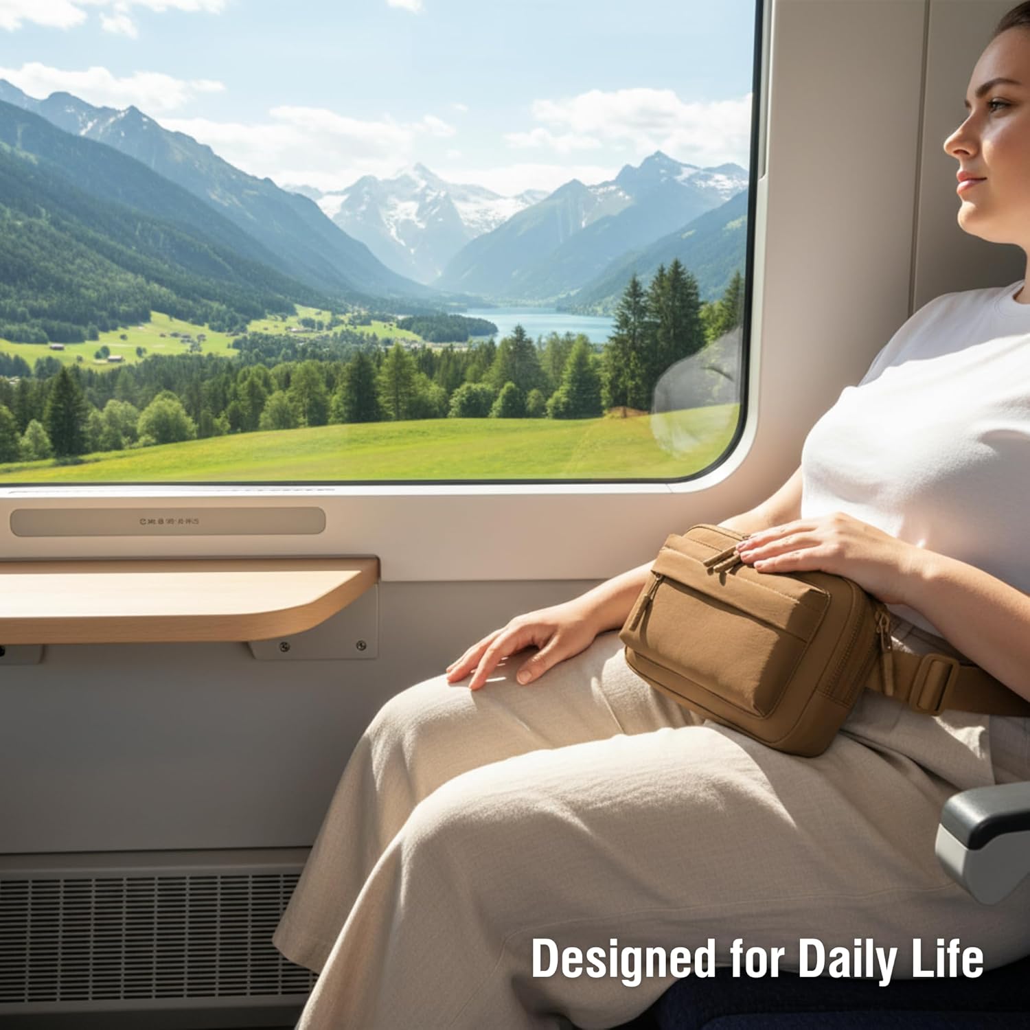 FORZAROCKET Plus Size Fanny Pack | XL Extended Strap 70" | Double Compartment | Women Men Crossbody Sling Bag | Essential-Fit Belt Bag - Image 3