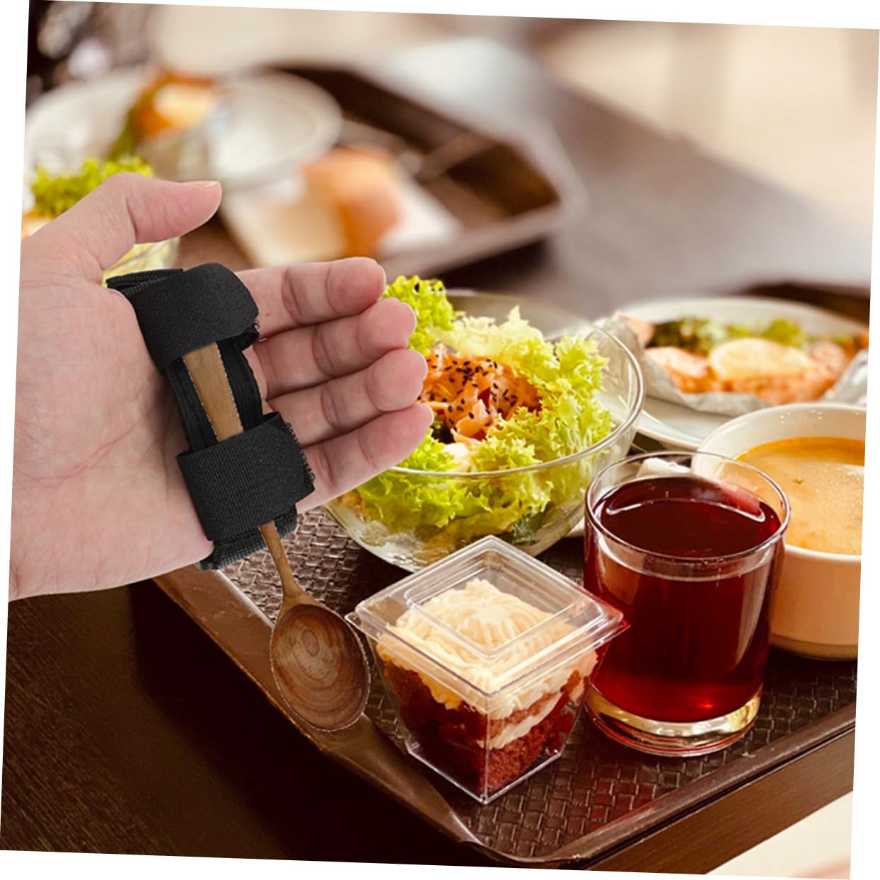 2piezas Soporte Utensilios Resistente Brazalete Personas Mayores Correa Mano Adaptable Utensilios