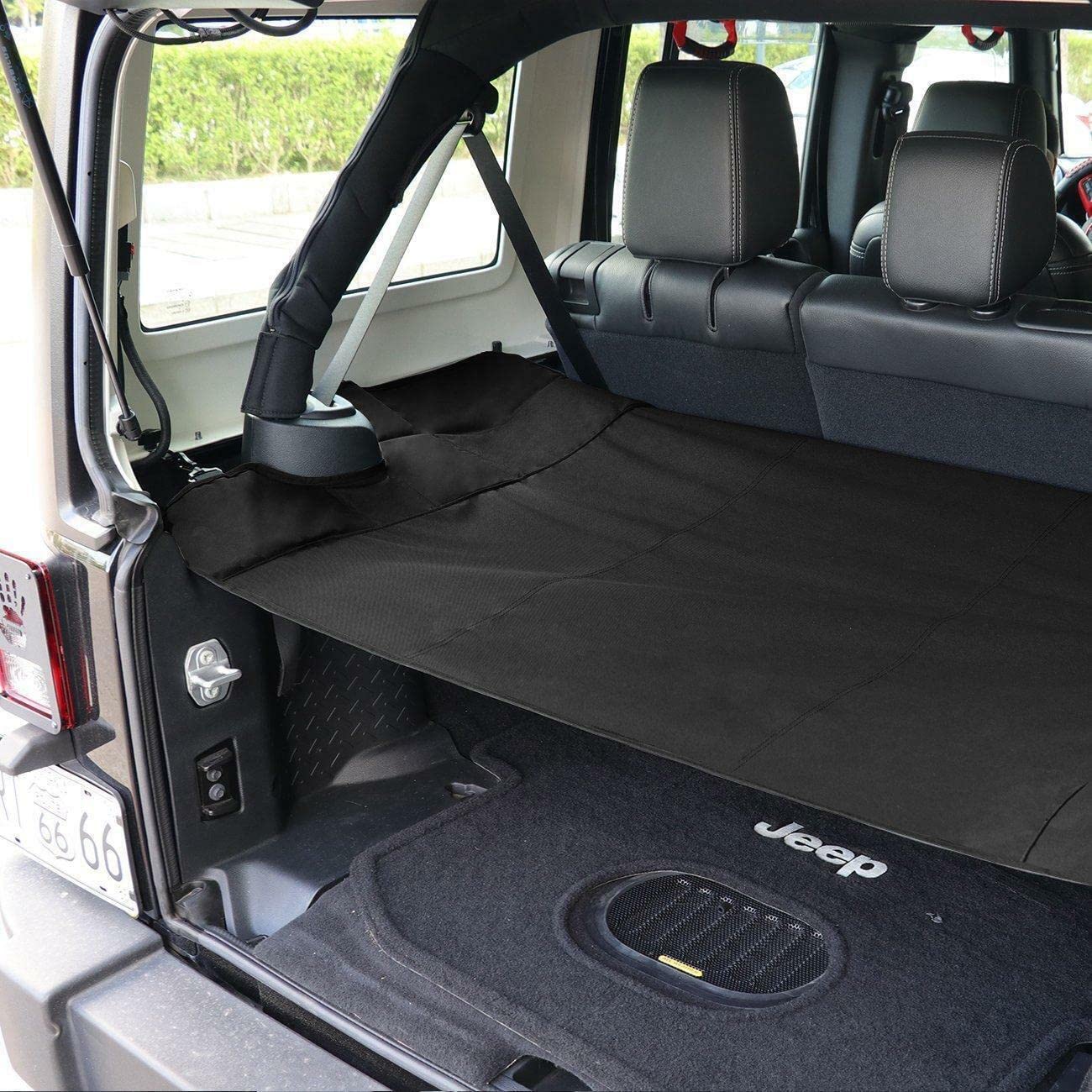 Cargo Cover Baule Posteriore Bagagliaio Tendina Ombra Protector Compatibile con Jeep Wrangler JK JKU 2007-2017 Unlimited 4 Door