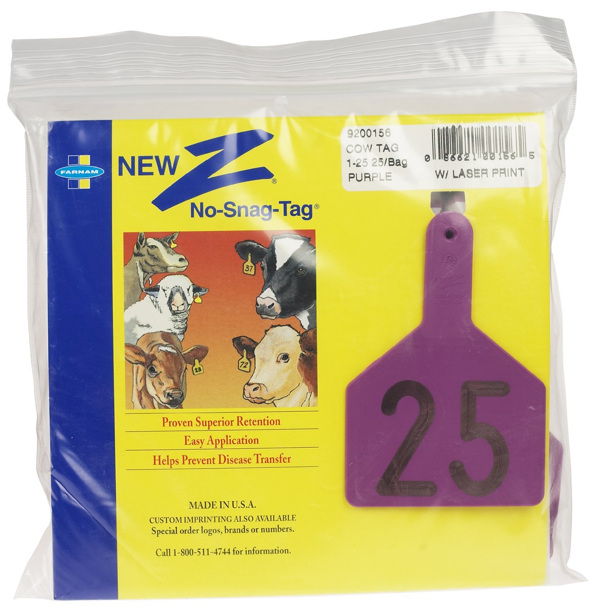 Z Tags Cow Ear Tags Purple Numbered 51-75