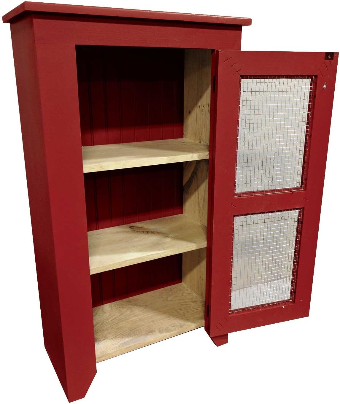 Sawdust City Kitchen Pie Cabinet with Screened Door 24" W x 12.5" D x 42" H (Solid Black)