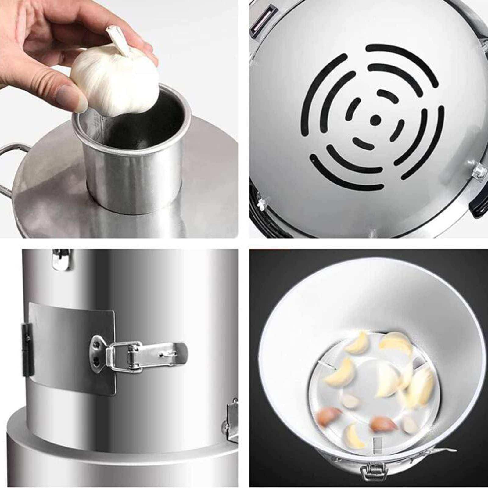 Pelapatate Elettrico per Aglio, Macchina Professionale per Pelare Aglio Intero, 25 kg/H, Pelapatate in Acciaio Inox, per Ristoranti E Uso Domestico