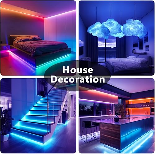 Miniatura 7 de DAYBETTER LED Strip Lights 110ft, Smart Lighting Strips with App Remote Control, RGB Music Sync Color Changing Lights for Bedroom Kitchen Party Home