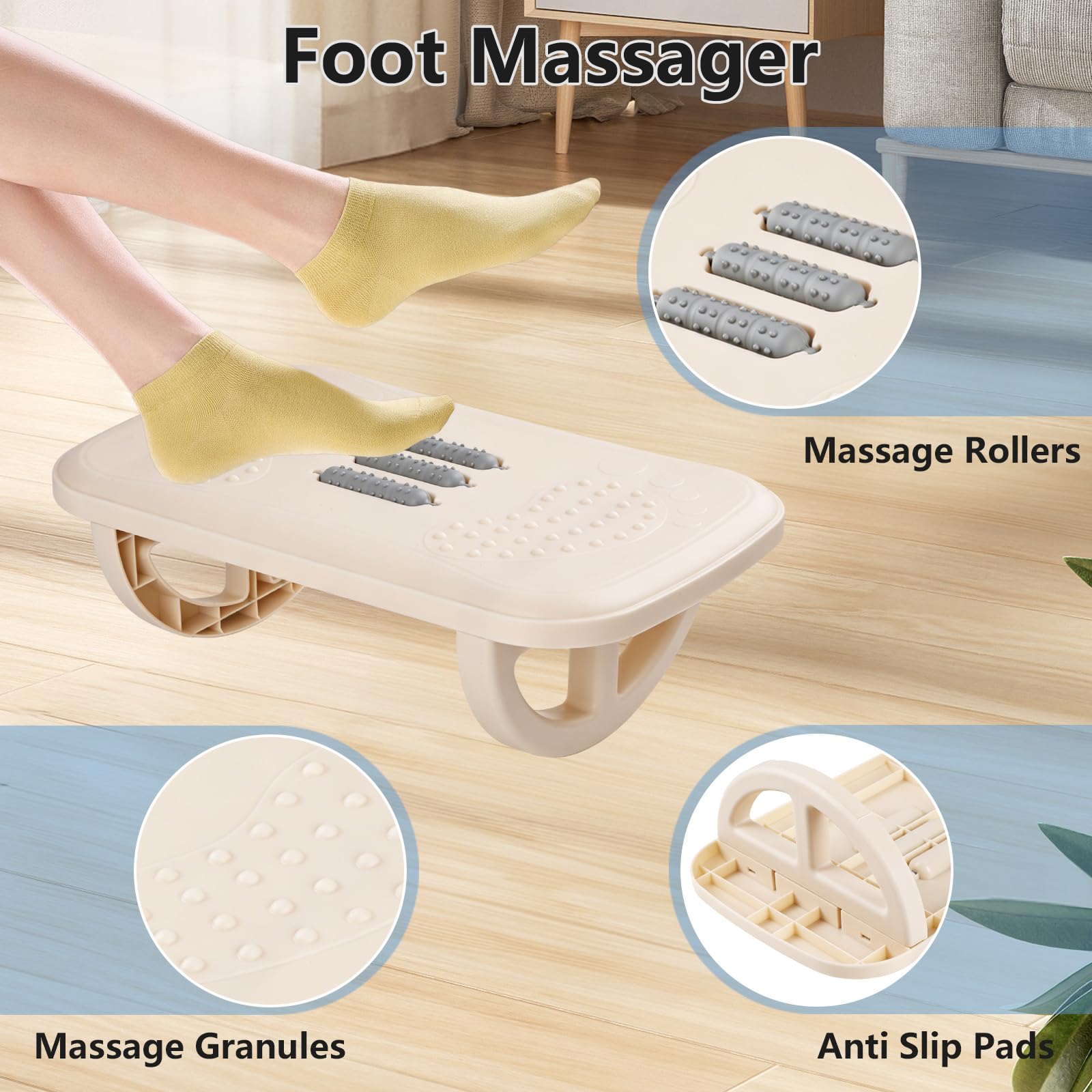 Poggiapiedi Ergonomico Sotto la Scrivania con Funzione Antiscivolo