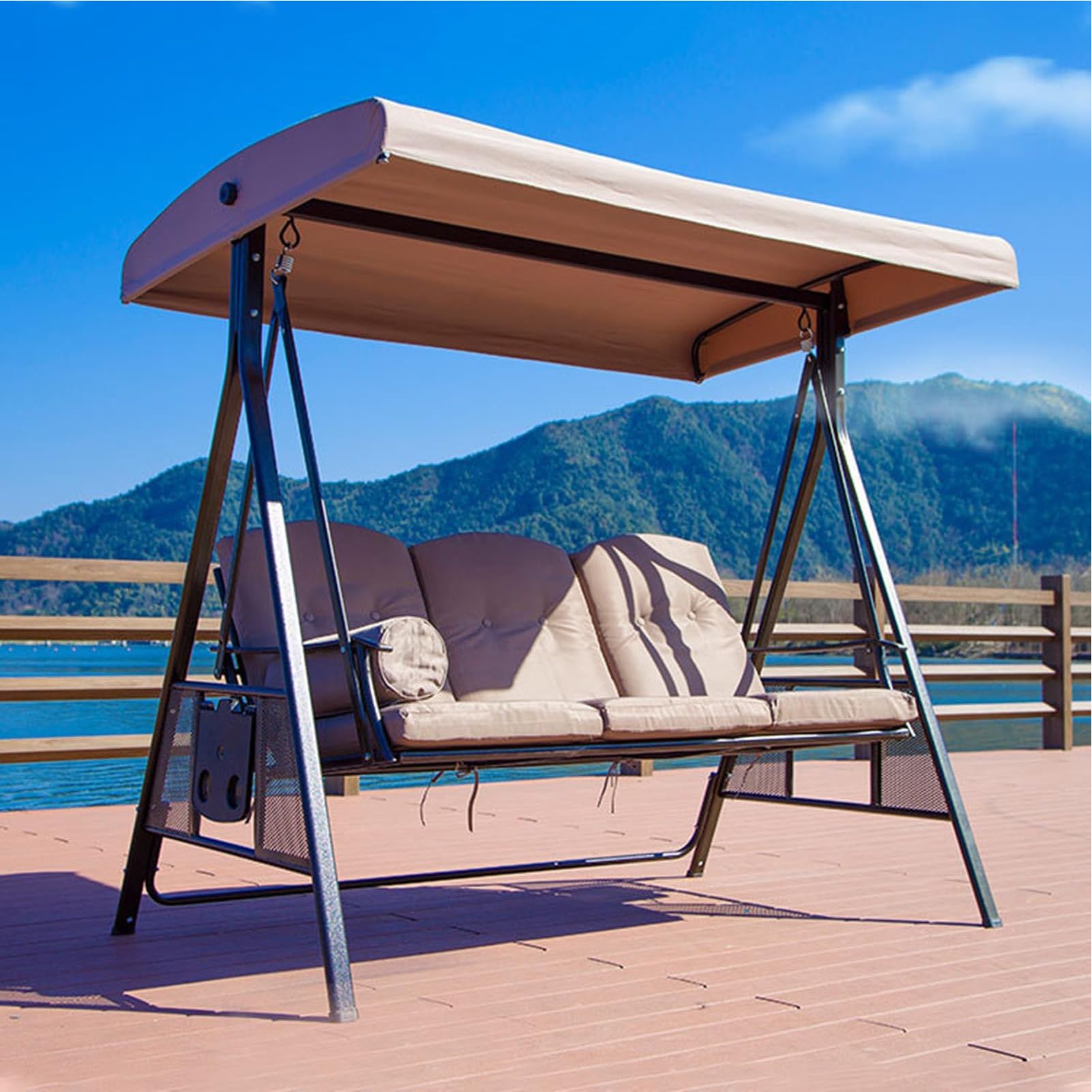 Baldacchino di Ricambio per Dondolo da 2-3 posti,Copertura Impermeabile per Amaca da Esterno,Protezione Solare,Copertura per Patio per Cortile Parco Balcone,2 Seater:158x118cm/62x46.4in