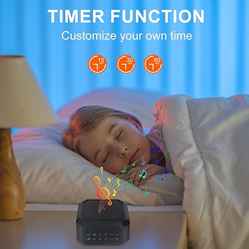 Miniatura 3 de LUXSWAY Máquina de ruido blanco, máquina de sonido para dormir con 8 sonidos relajantes naturales, control de volumen y ajuste de 3 temporizadores,
