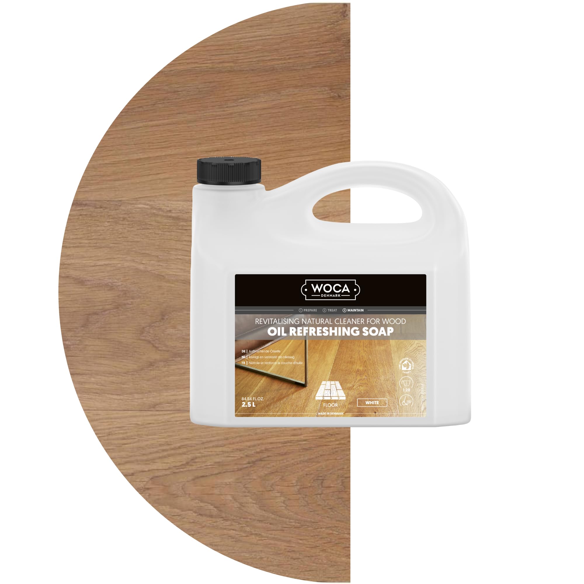 Woca - Olio rinfrescante per pavimenti in parquet e superfici in legno, 2,5 litri, colore: Bianco