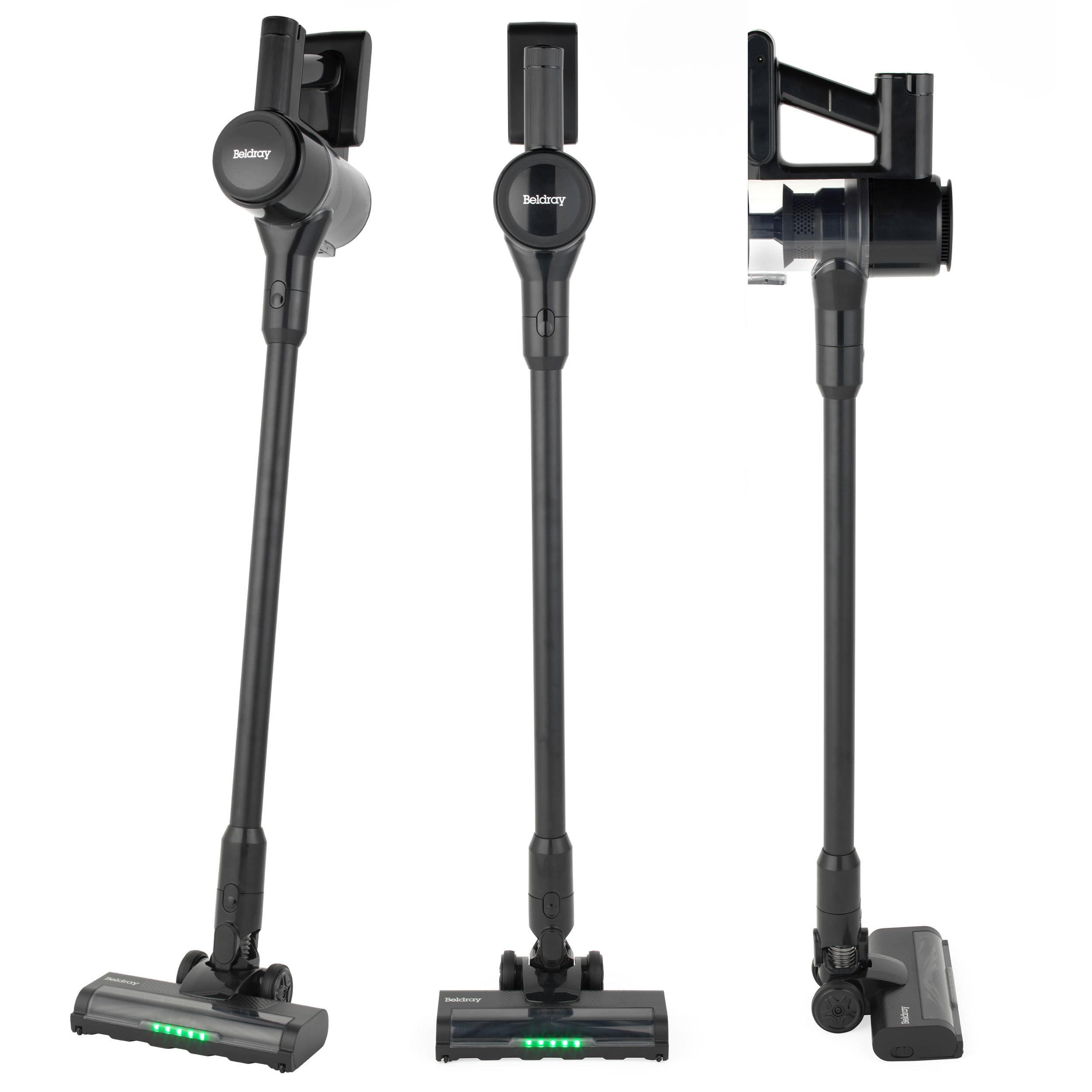Beldray BEL02005, Airapid Digital Vacuum Cleaner – Cordless Upright Vacuum, Handheld Car Vac, 500ml Capacity, 22.2V Battery, 2 Speeds, HEPA Filter, Dust Reveal Technology, 30 Min Run Time, Platinum