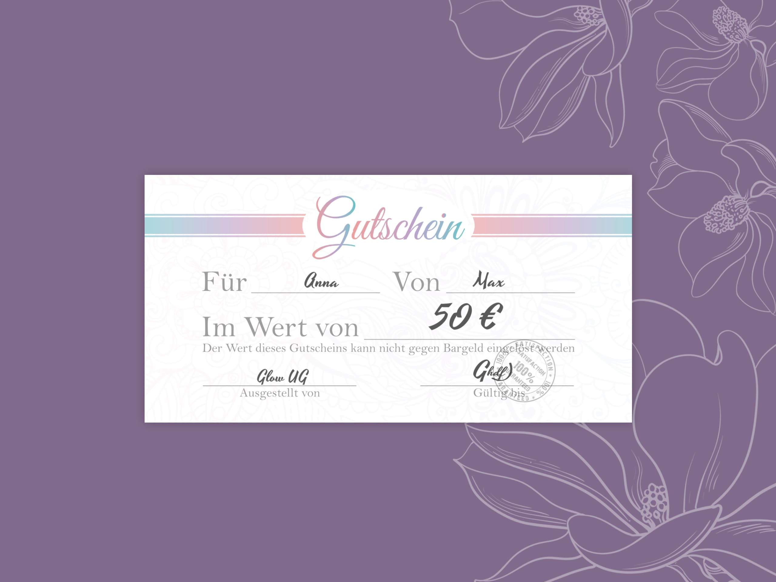 100 Gutscheine DIN lang (21x10,5 cm) mit 100 Kuverts DIN lang (22x11 cm) Ornament Schleife Gutscheine zum Ausfüllen Gutschein Geschenk Karte für Massage Wellness Kosmetik Nagelstudio Spa Beauty