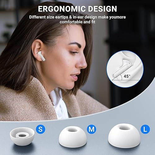 Miniatura 7 de Auriculares inalámbricos Bluetooth 5.3 con cancelación de ruido IPX7, impermeable, sonido estéreo de alta fidelidad, batería larga, 40 horas de