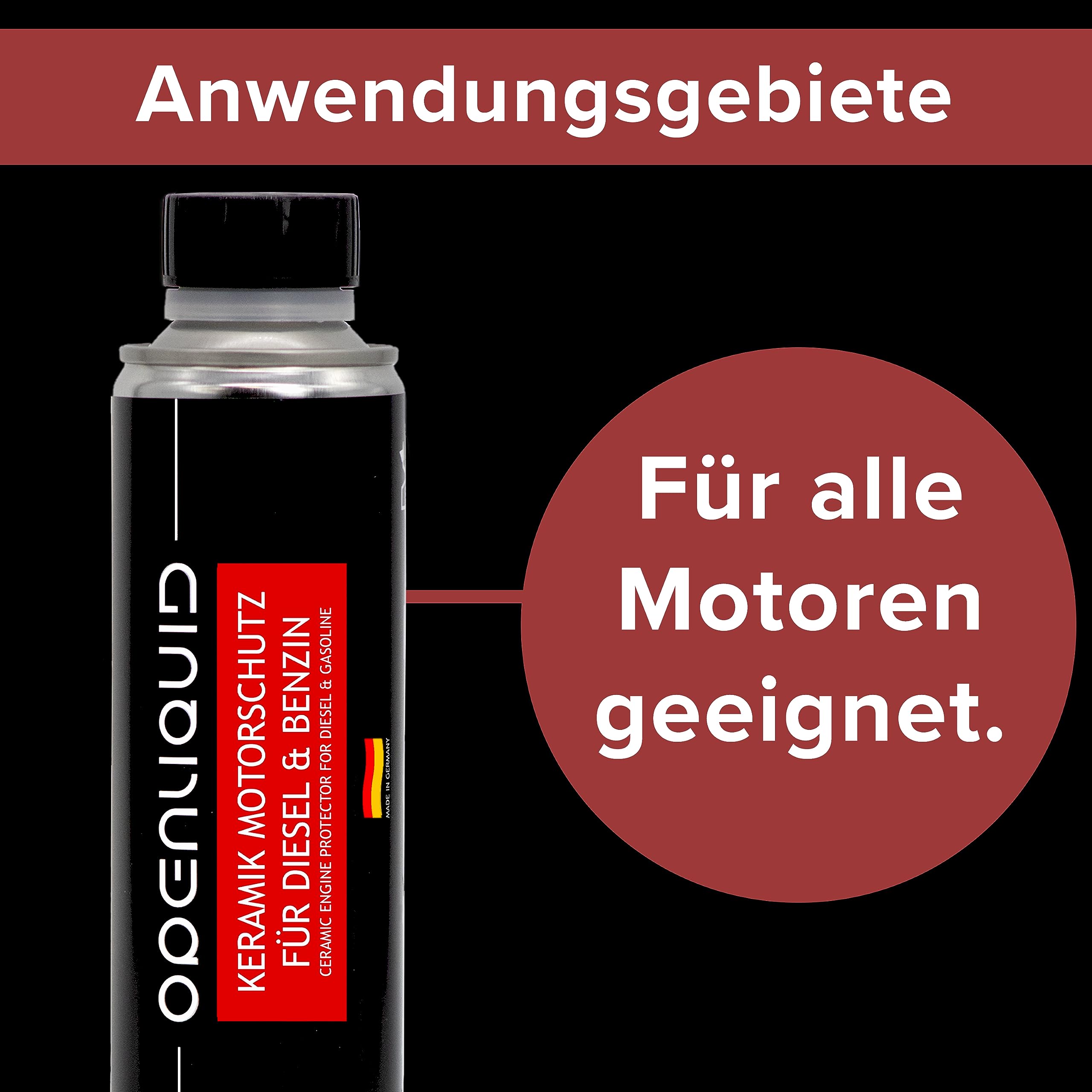 Protector de motor de cerámica, diésel y gasolina, aditivo para coche, reduce la fricción y el desgaste, la temperatura del aceite y la formación de cristales (2 x 300 ml)